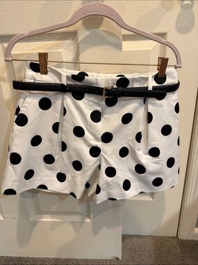 Polka Dot High-Rise Women’s Shorts - Black on White